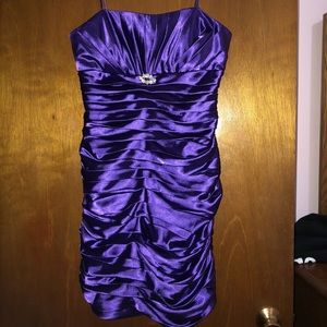 Purple Satin Dress